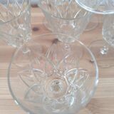 Set of 10 Chiseled Glass Wine Glasses from the 60s