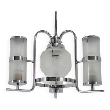 Chrome and glass Art Deco Bauhaus pendant, 1930s