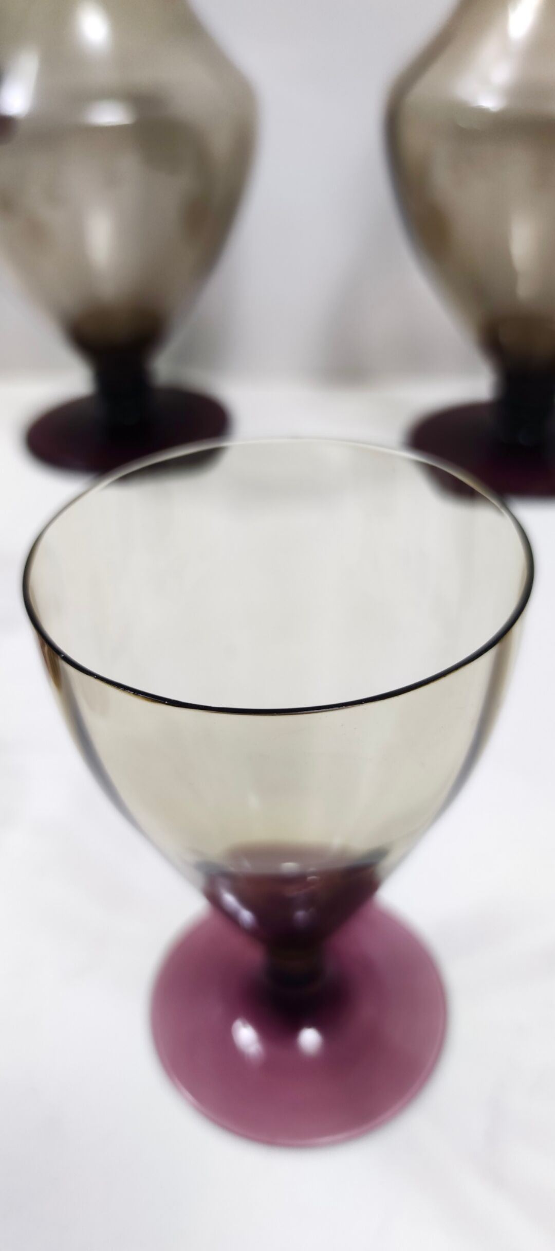 Amber, Straw-Colored and Plum Murano Glass Drink Set of 24 Pieces, Italy 1920s