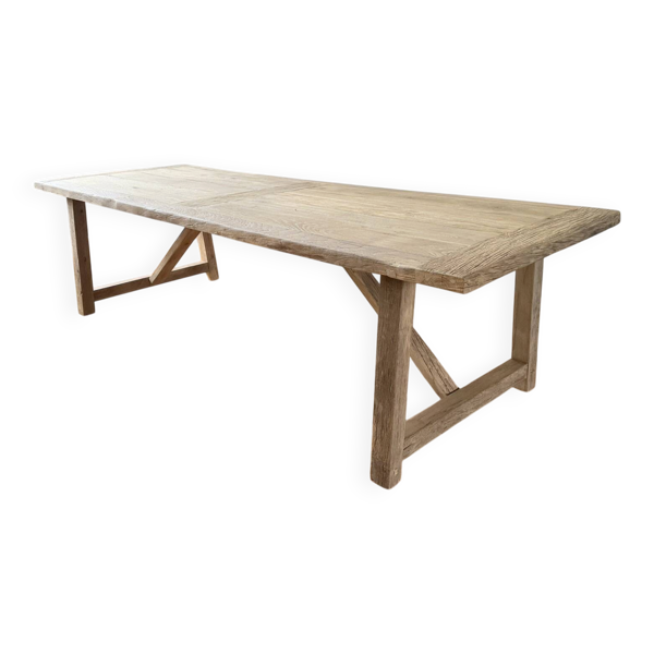 Table de ferme en chêne ancien massif - Millau 200 par 100 cm