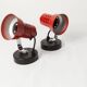 Paire d'appliques 1970 rouge et noir