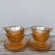 6 Italian amber glass coffee cups 1970s