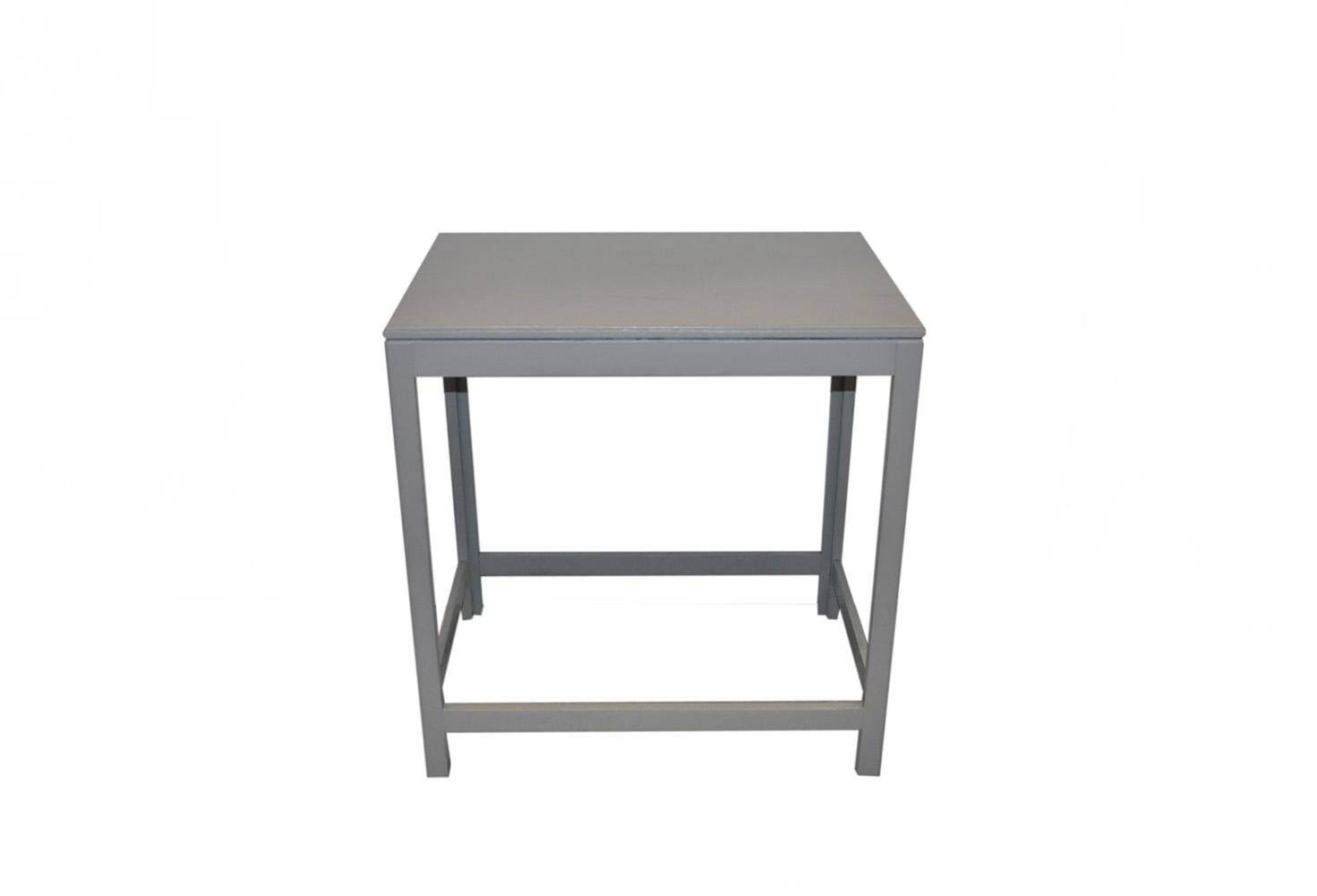 Compact Art Deco table in painted grey wood, small square tray - circa 1930
