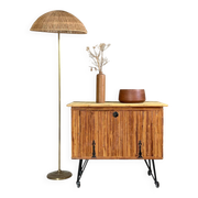 Buffet bar vintage en rotin