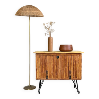 Vintage rattan buffet bar