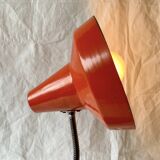Vintage desk lamp in orange lacquered metal