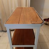 Industrial console iron and exotic wood