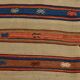 Tapis Kilim beige et bleu marine 4x5, motif ethnique, 120x146 cm
