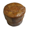 Moroccan caramel brown pouf in real new leather, ottoman leather