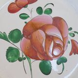 Assiette en faience de l'est rose rouge 19eme Luneville islettes st clement nº2