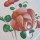 Plate in Faience de l'est pink red 19th LUNEVILLE ISLETTES ST CLEMENT nº2