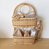 Vintage rattan shelf