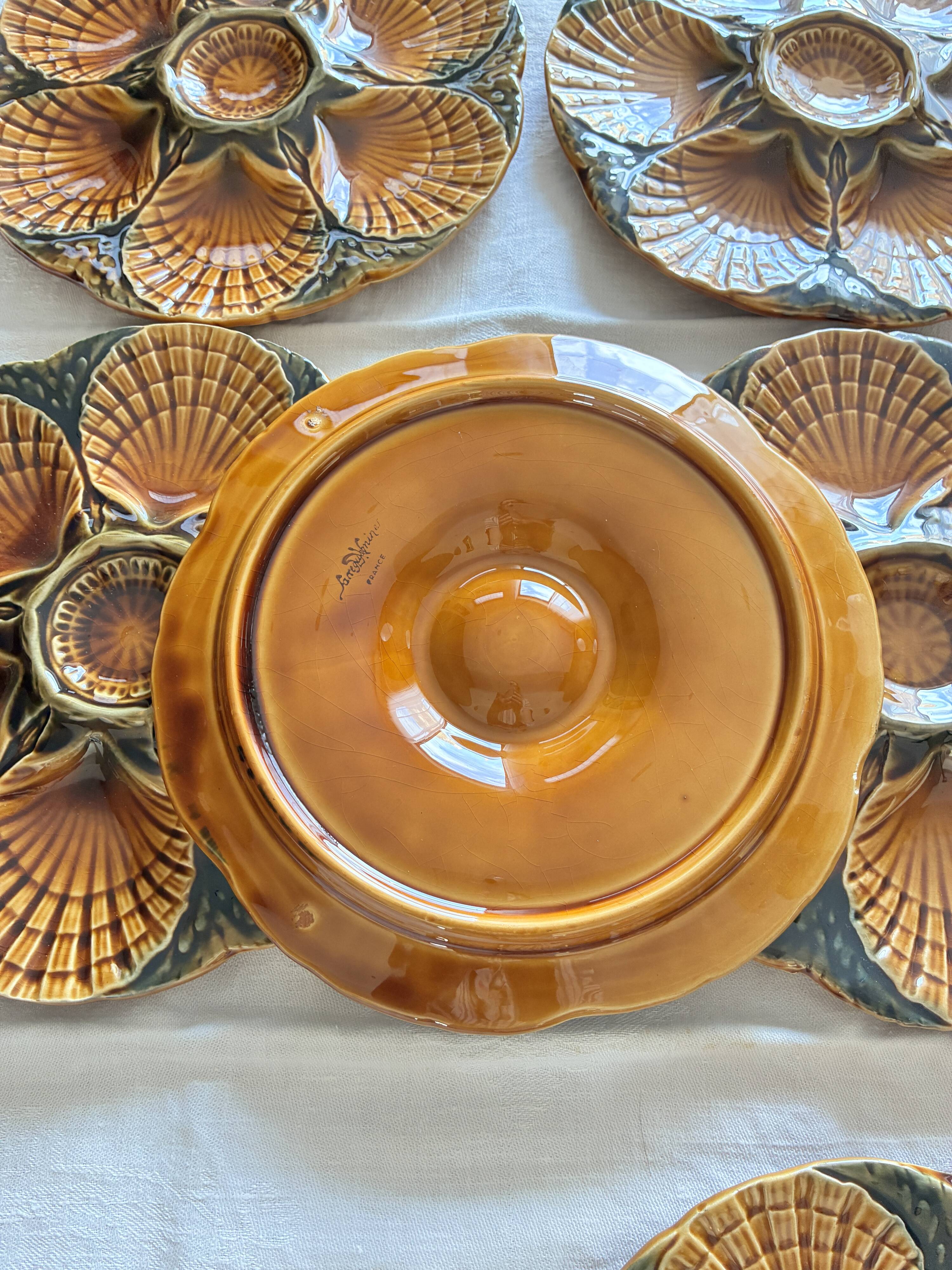 Shell plates Sarreguemines