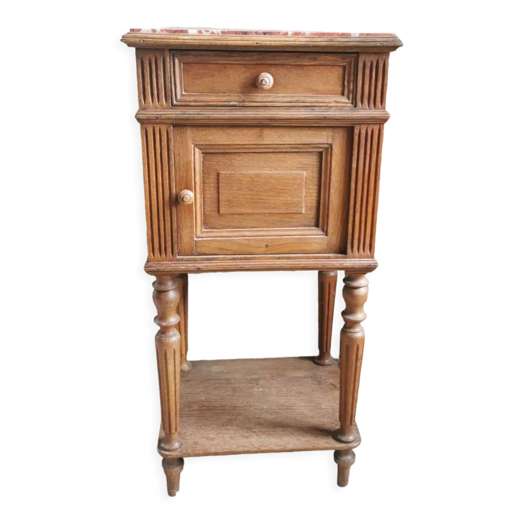 Bedside table wood and marble