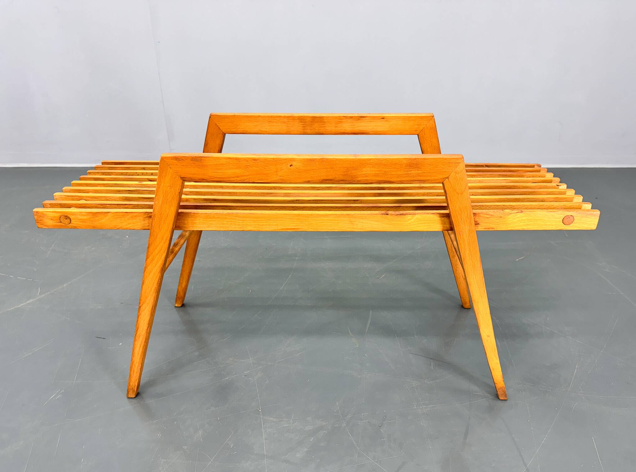 Mid Century Slatted Flower Stand, Czechoslovakia