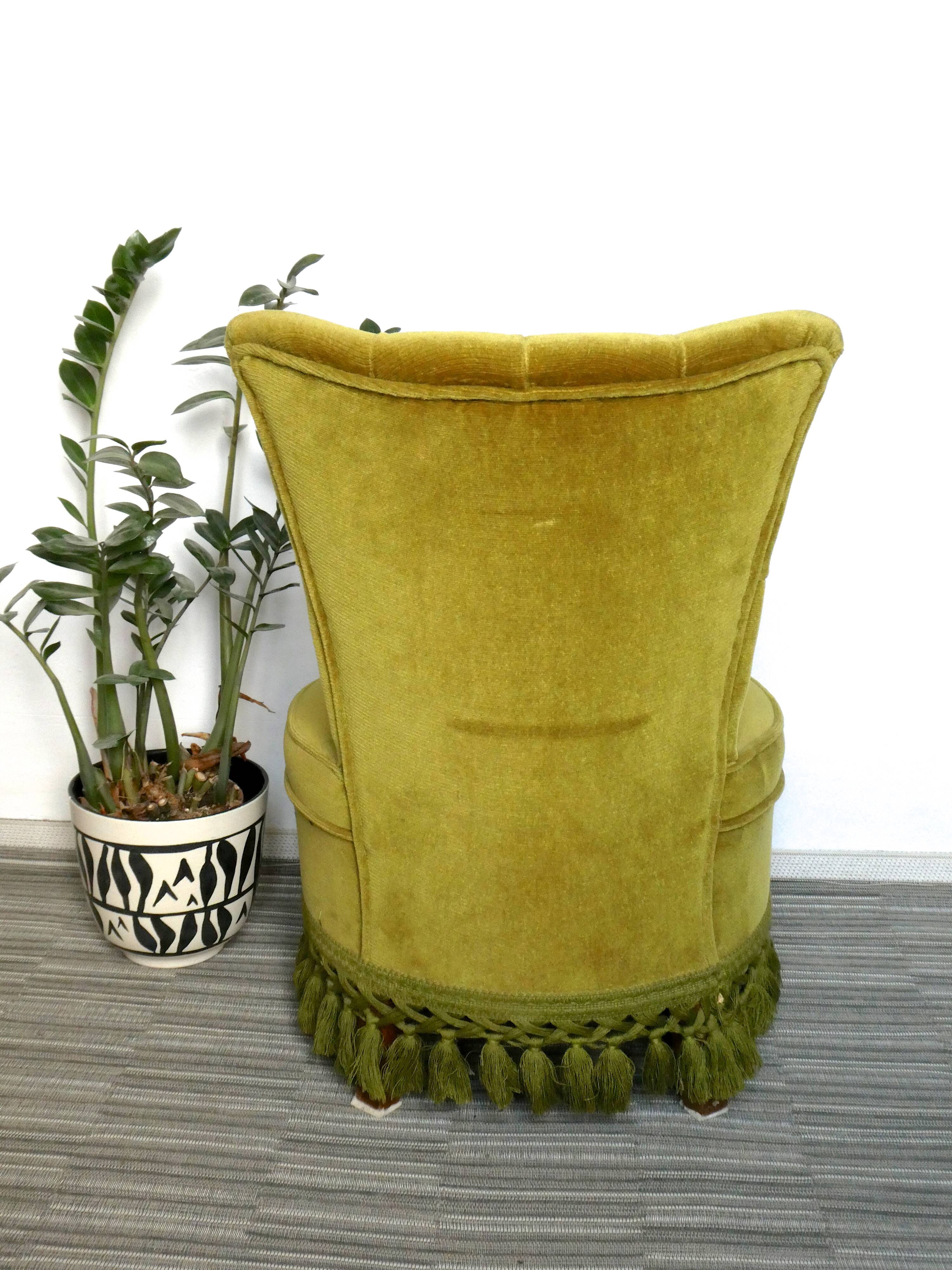 Toad padded Green Velvet armchair