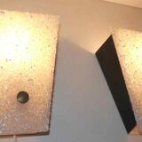 Pair of vintage perspex wall lamps