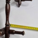 Old extendable wooden coat rack, Napoleon III, 9 hooks