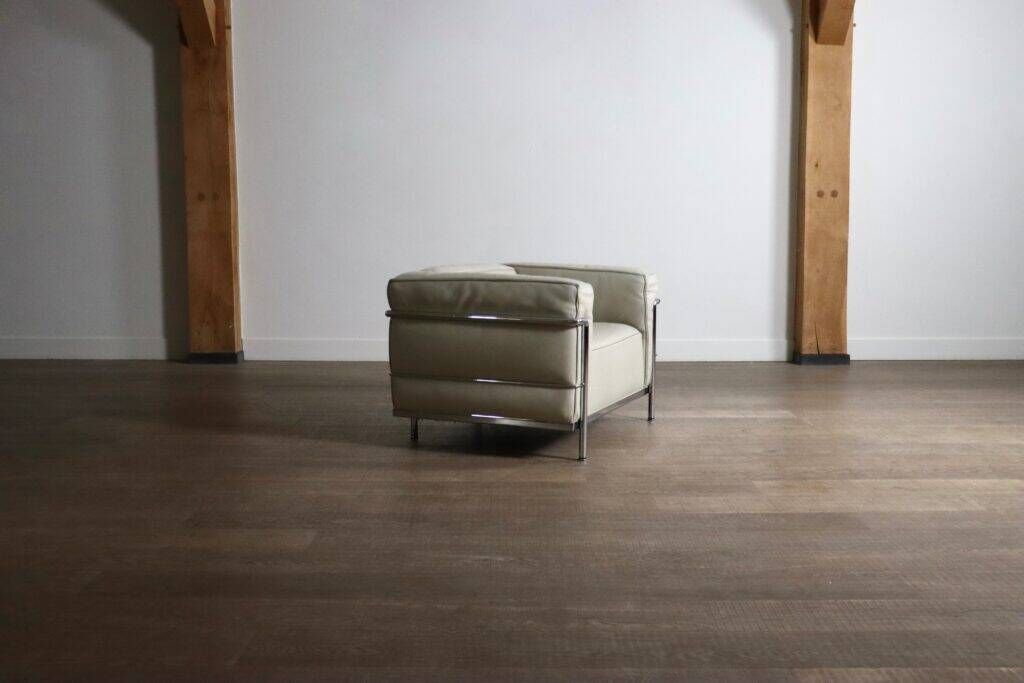 Cassina LC3 armchair by Le Corbusier in leather, Italy 1980s