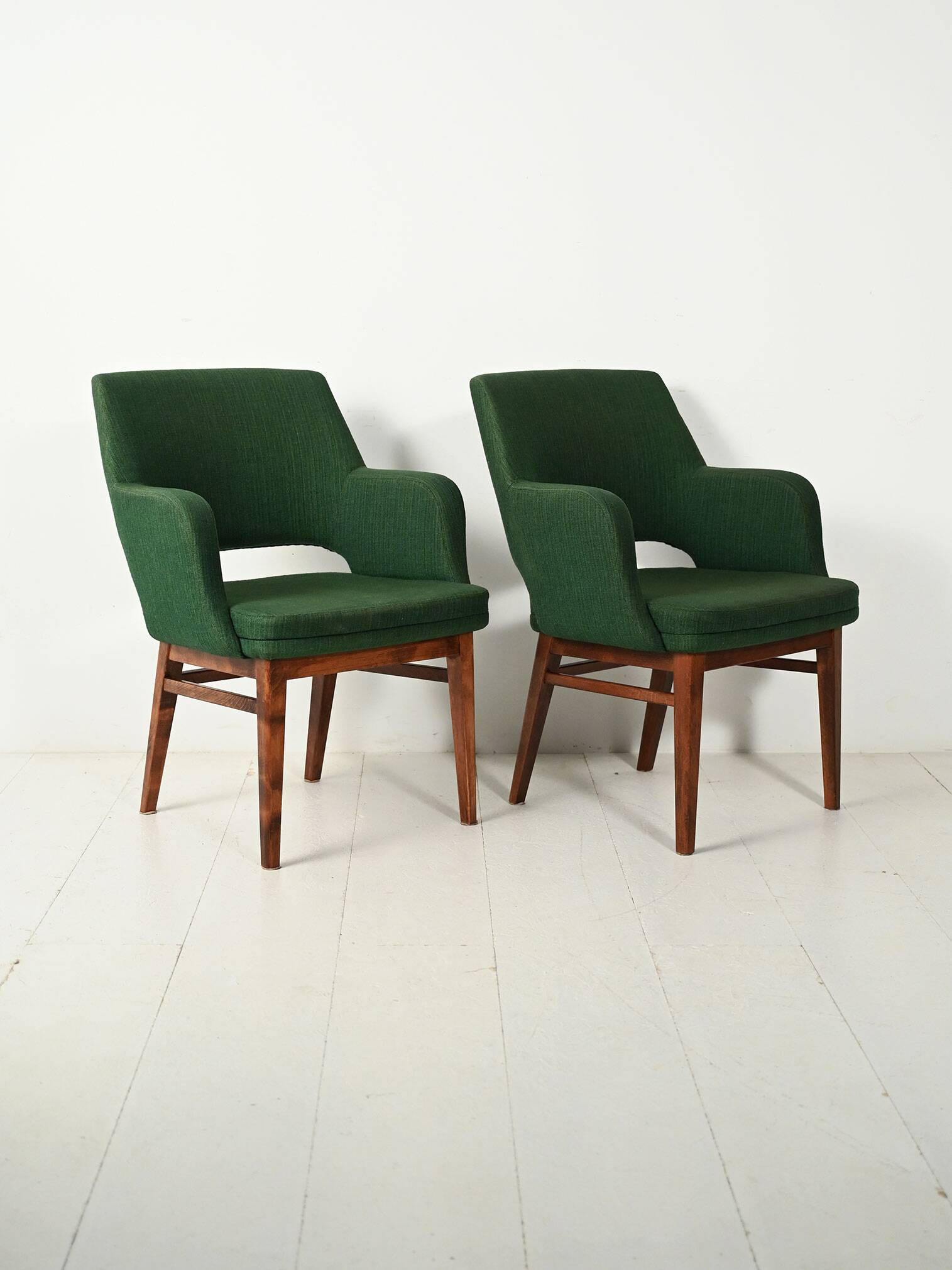 Pair of Green Oslosund armchairs by Kinnarps, 1950s