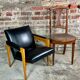 Armchair with vintage system 1950 in wood and imitation