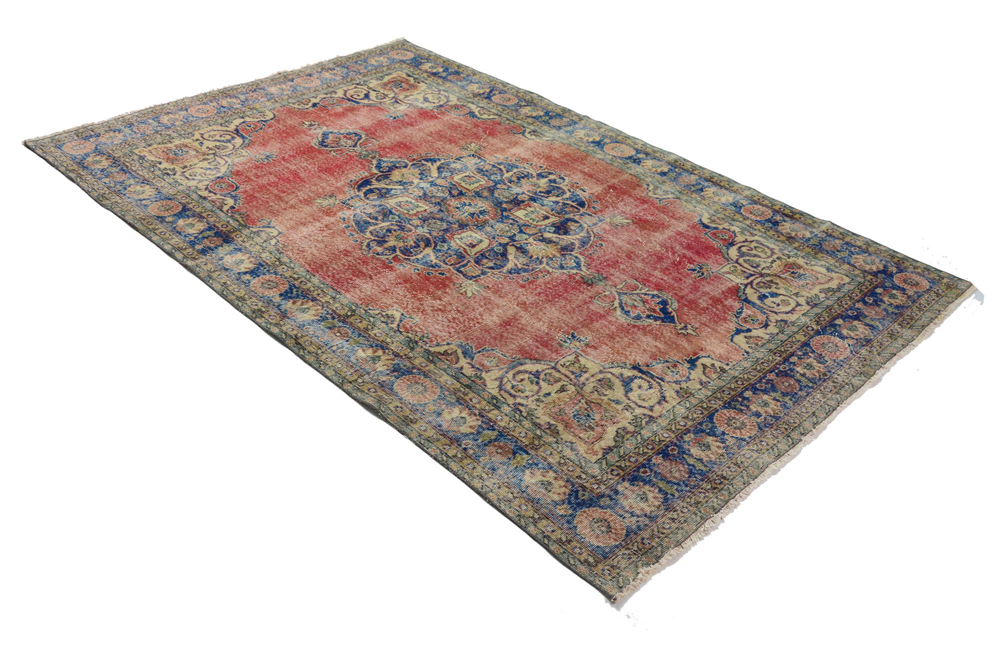 Anatolian handmade vintage rug 300 cm x 197 cm