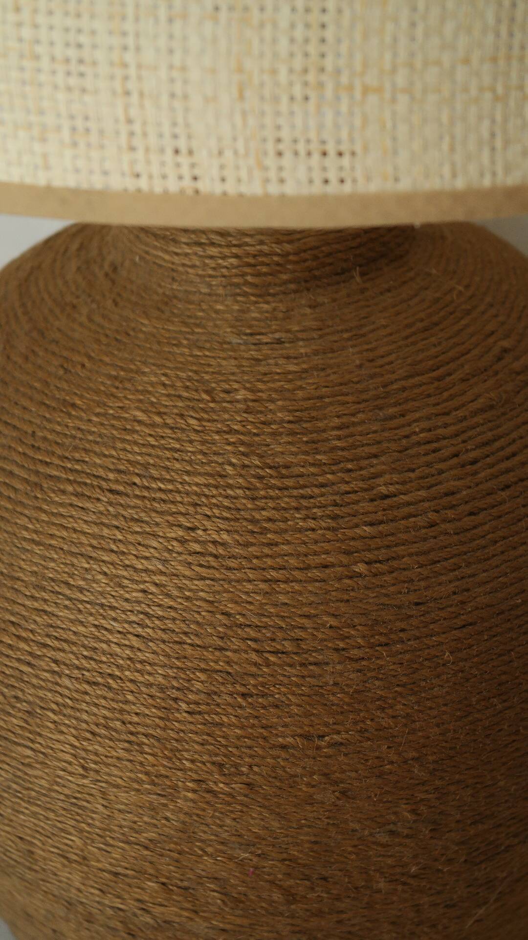 Vintage 70's natural rope lamp base