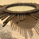 Vintage sun mirror in woven rattan diameter 45 cm retro decoration