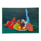 Still life with clogs and fruit / oil on canvas