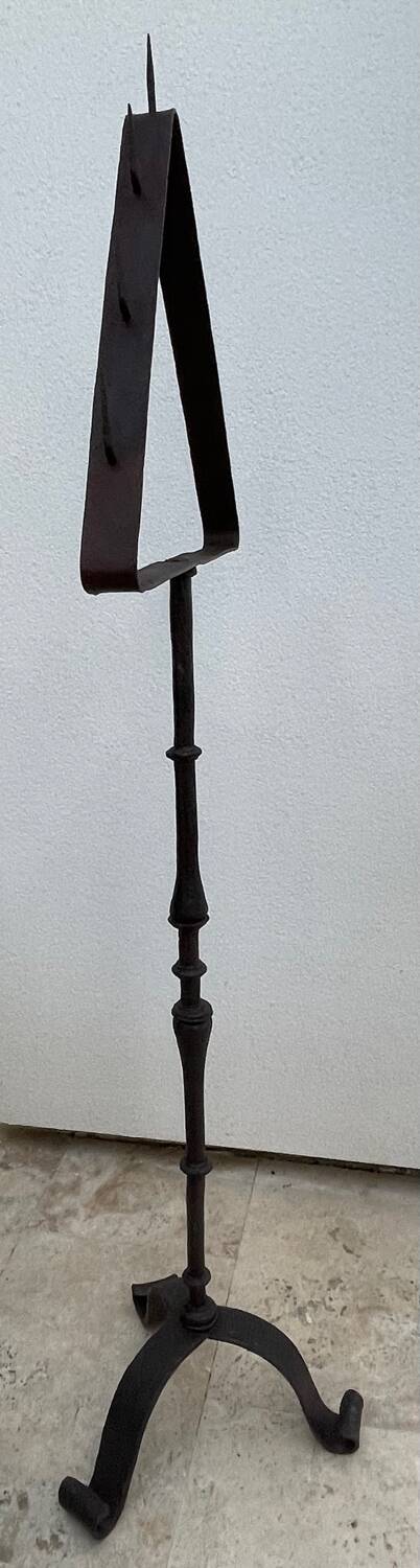 Floor-standing chandelier / antique candle holder, made of wrought iron.