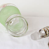 Green granite glass decanter, vintage