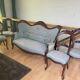 Louis Philippe style living room with embroidered upholstery - Sofa and 4 chairs