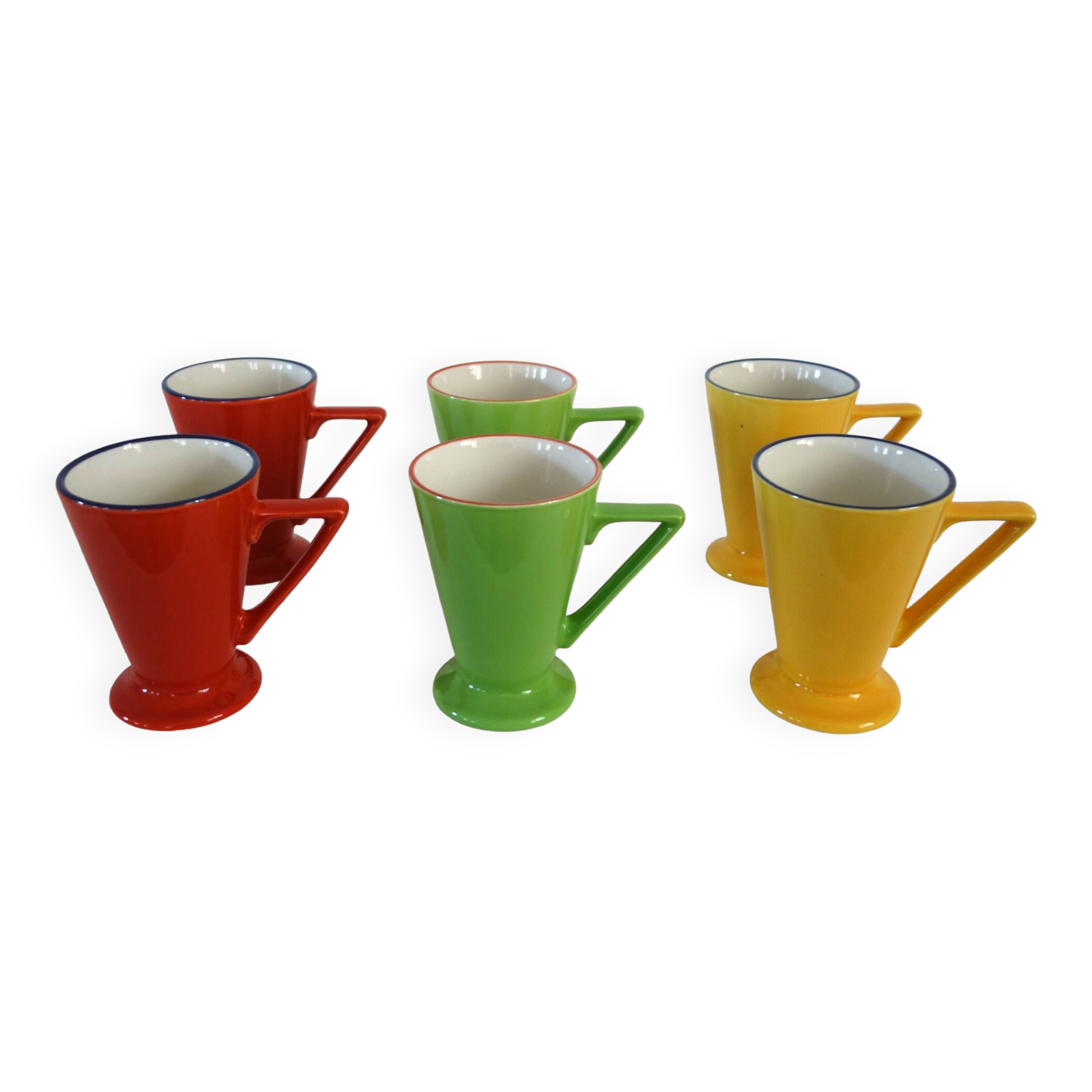 6 mugs en céramique colorée, Churchill England