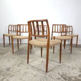 Niels Møller model 83 dining chair teak new papercord