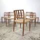 Chaise de salle à manger Niels Møller modèle 83 en teck avec nouvelle corde à papier