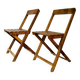 Two vintage wooden folding chairs, circa 1960