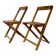 Two vintage wooden folding chairs, circa 1960