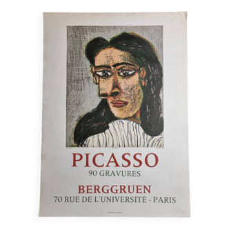 Affiche lithographique originale d'après Pablo Picasso, Portrait de femme, 1971