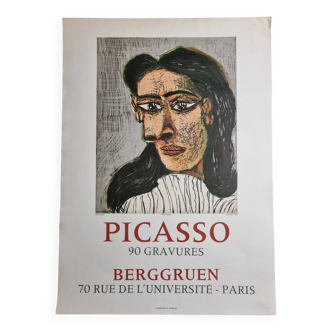 Original lithographic poster after Pablo Picasso, Portrait of a Woman, 1971