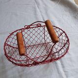 Small red metal basket