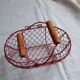 Small red metal basket