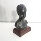 Woman bust in plaster antique bronze effect circa 1960