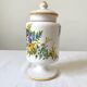 Apothecary pot Rhubarbe signed Lallier earthenware of art of Moustiers