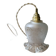 frosted glass suspension tulip shape, twisted linen cord, vintage