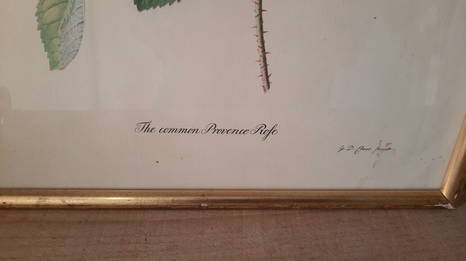 Table engraving Old flower