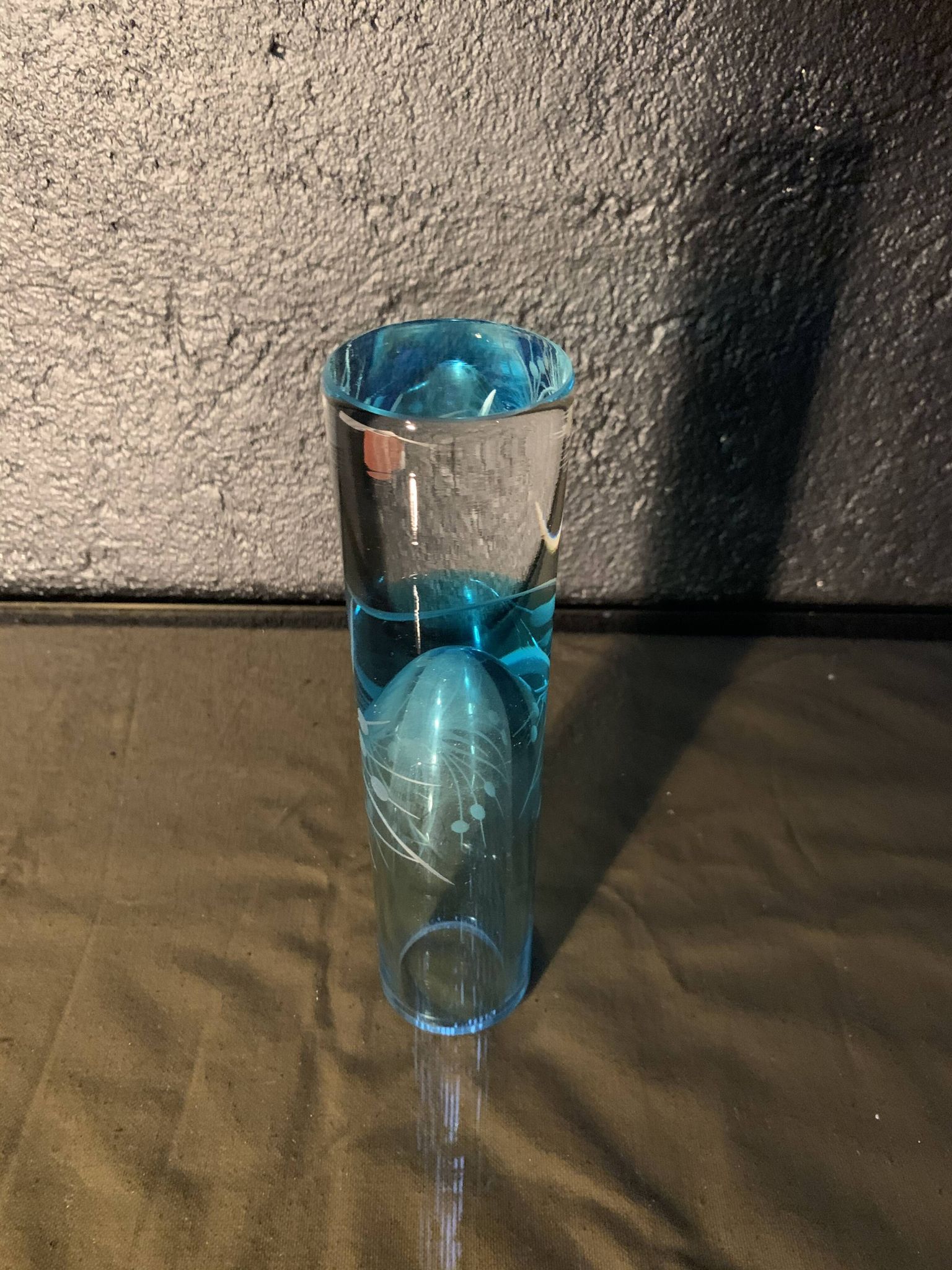 Soliflore, engraved glass vase 1960