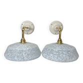 Pair of blue wall sconces