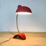 Pair of metal and brass lamps 50s Jean Boris Lacroix