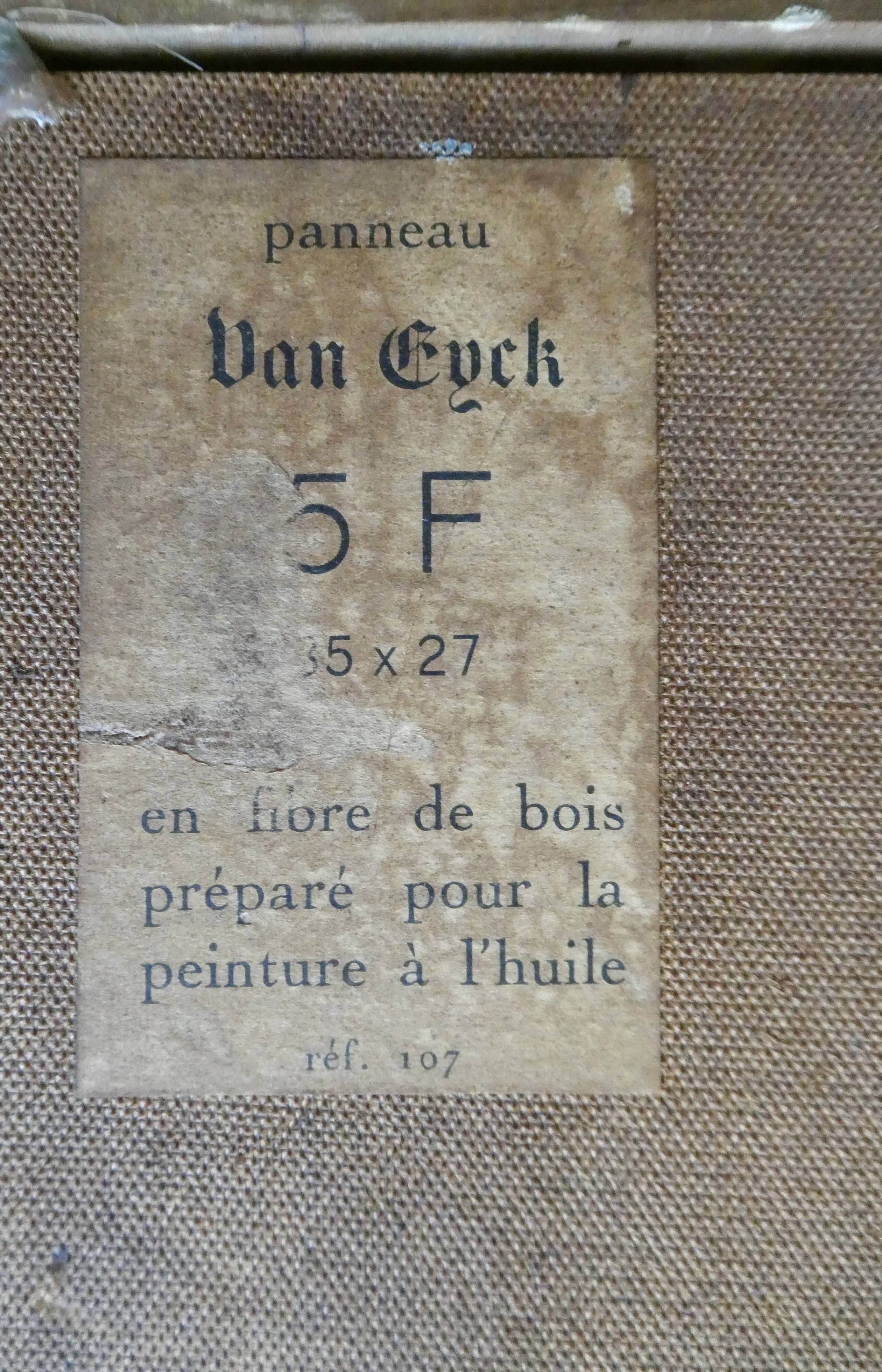 Table, oil on panel, the tip of the Raz, seaside, signed