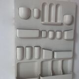 Vintage wall storage system in matte white ABS, Italy 1970s.